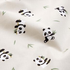Tissu en coton Cretonne joli panda – nature, 