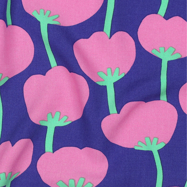 Tissu viscose LENZING™ ECOVERO™ Poppies | Nerida Hansen – bleu marine/rose vif,  image number 2