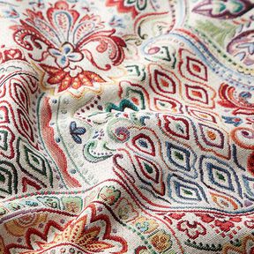 Tissu décoratif Gobelin Paisley coloré – écru, 