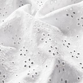 Batiste de coton Dentelle brodée Rangées de fleurs – blanc, 