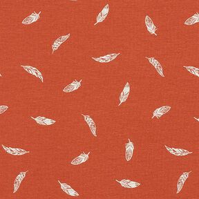 Jersey de coton Plumes – terre cuite, 