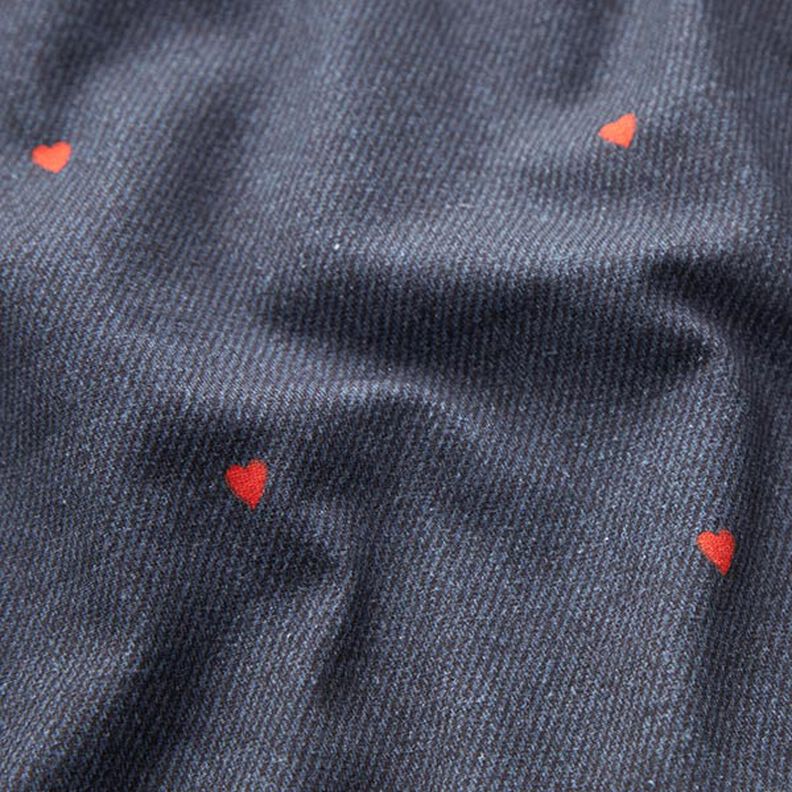 Jersey coton Cœurs en aspect jean Impression numérique – gris bleu/rouge feu,  image number 2
