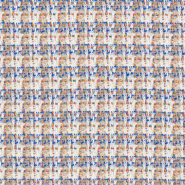 Tweed coton carreaux multicolores – écru/bleu,  image number 1