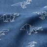Tissu jeans Stretch Dinosaures en origami – bleu jean,  thumbnail number 2