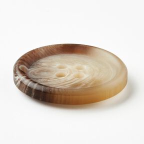 Bouton 4 trous rond [Ø 25 mm] – nature/marron foncé, 