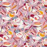 Tissu viscose fleurs et feuilles graphiques – écru/vieux rose foncé,  thumbnail number 1