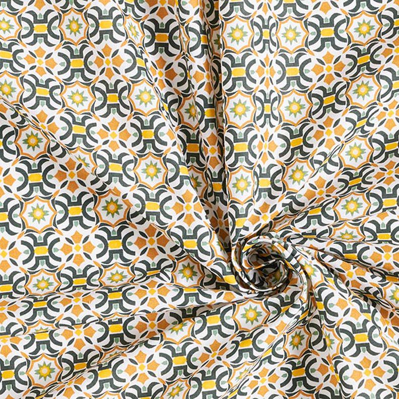 Tissu en coton Cretonne Motif de carreaux – vert sapin/jaune curry, image number 3