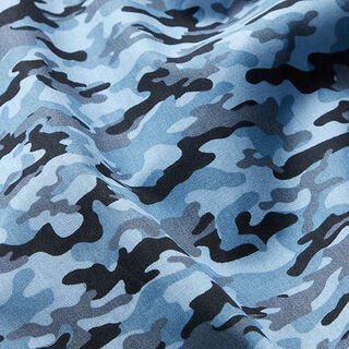Tissu en coton Popeline Camouflage – bleu, 