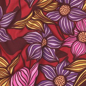 LENZING&trade; EcoVero&trade; Tissu viscose Fleurs | Poppy Fabrics &ndash; merlot/abricot, 