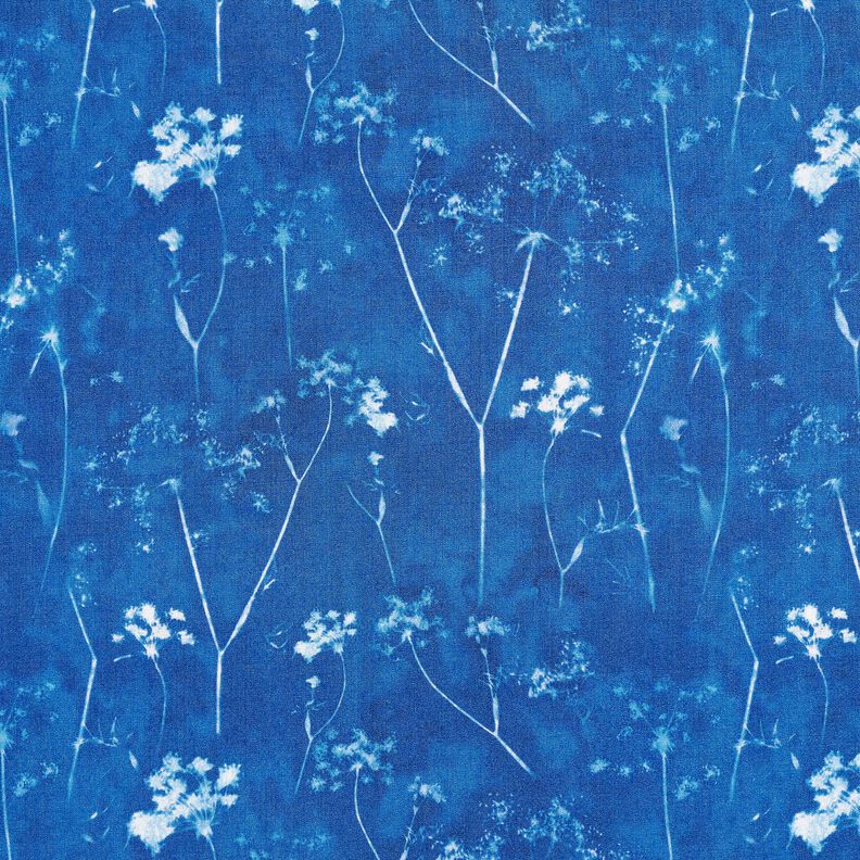 Tissu viscose Pissenlits – bleu roi/blanc,  image number 1