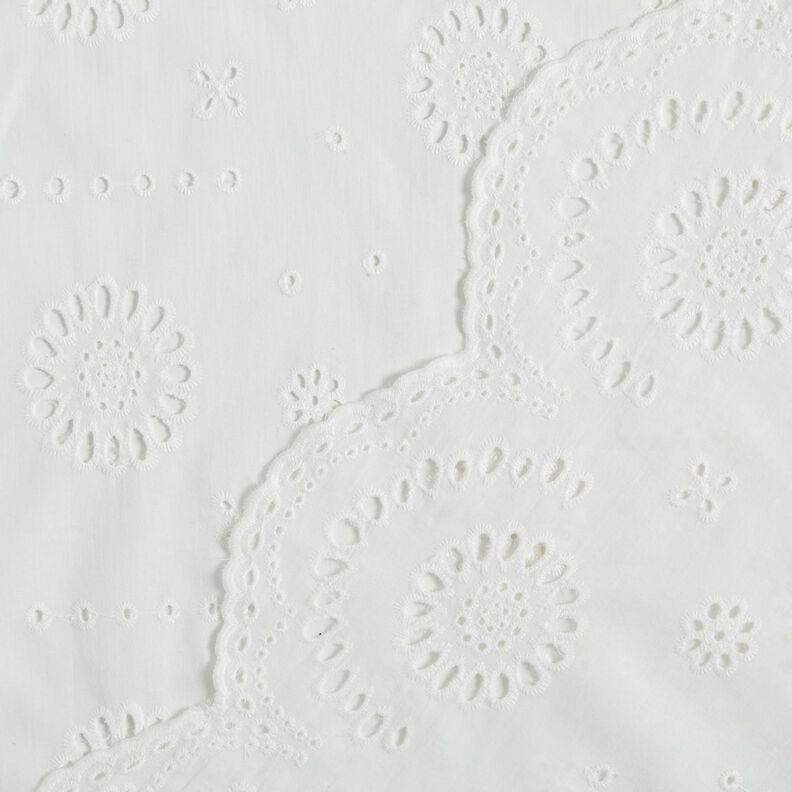 Tissu de coton Fleurs en broderie anglaise – blanc,  image number 4