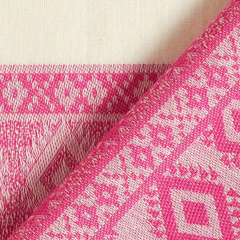 Tissu en coton motif losanges – écru/rose vif,  image number 4