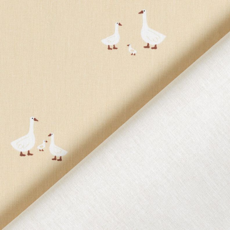 Popeline coton Famille d'oies – beige clair, image number 4
