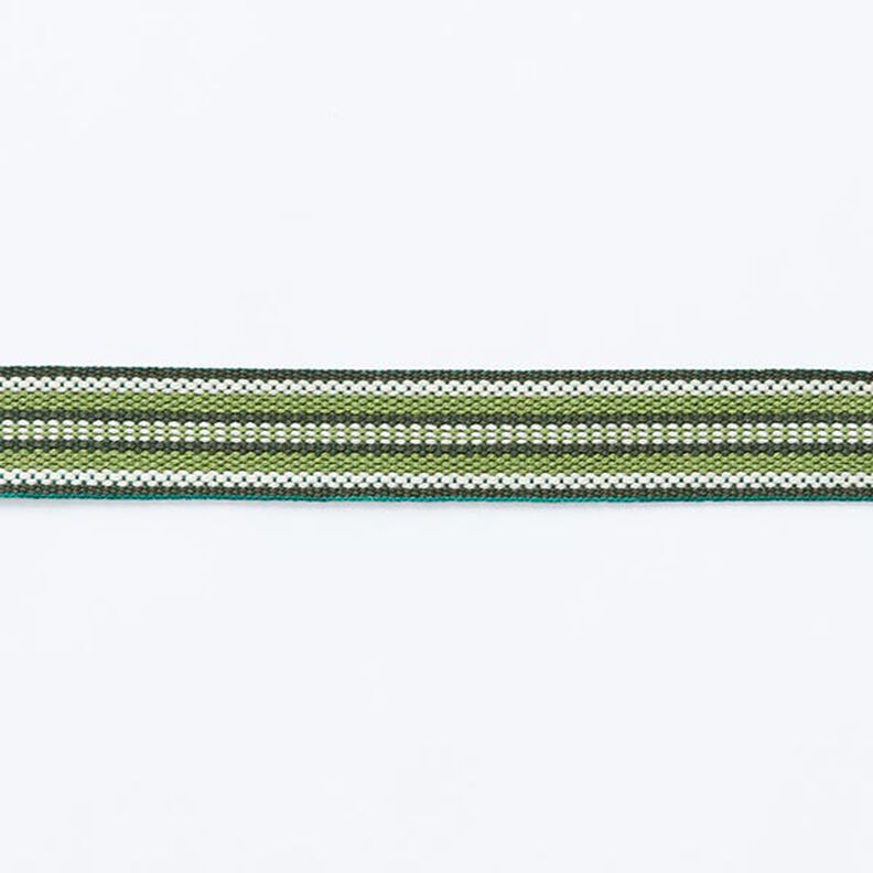 Ruban tissé Ethno [ 15 mm ] – vert foncé/vert herbe,  image number 1