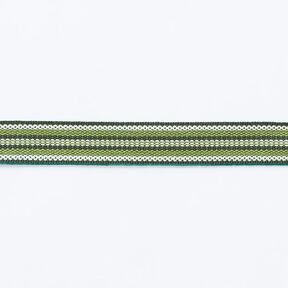 Ruban tissé Ethno [ 15 mm ] – vert foncé/vert herbe, 