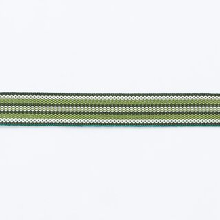 Ruban tissé Ethno [ 15 mm ] – vert foncé/vert herbe, 