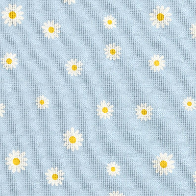 Jersey gaufré marguerites – bleu argenté,  image number 1