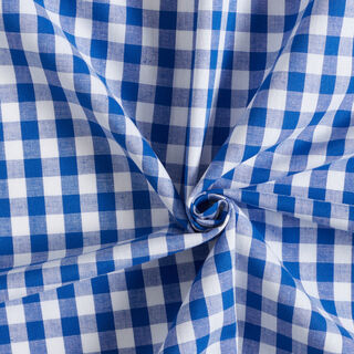 Tissu en coton Vichy - 1 cm – bleu roi, 