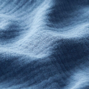 Tissu double gaze de coton – bleu acier, 