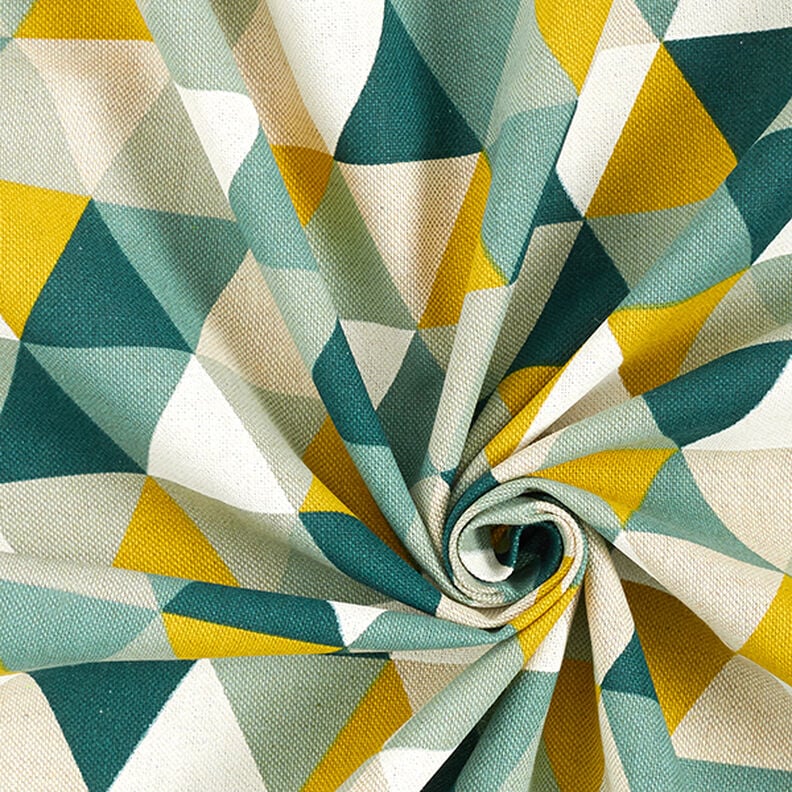 Tissu de décoration Semi-panama Triangles – vert,  image number 3