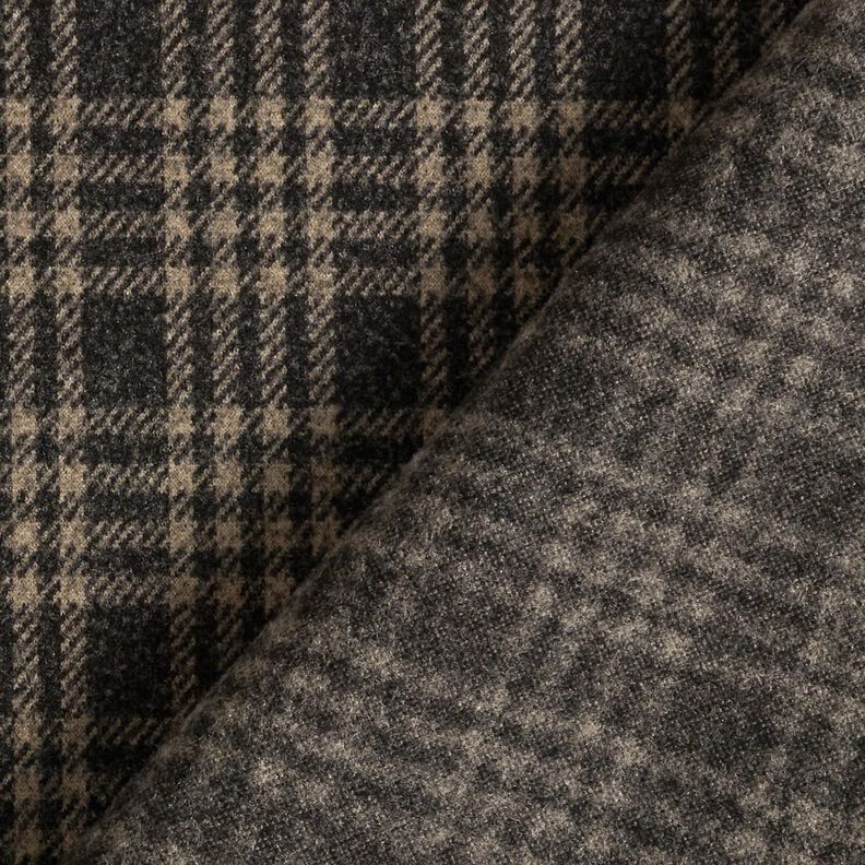 Maille pour manteau stretch à carreaux – noir/beige, image number 4