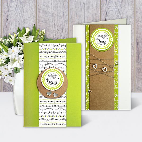 Set d'autocollants menu mariage Ø 4,8 cm [ 24 Pièces ] – écru/vert,  image number 1