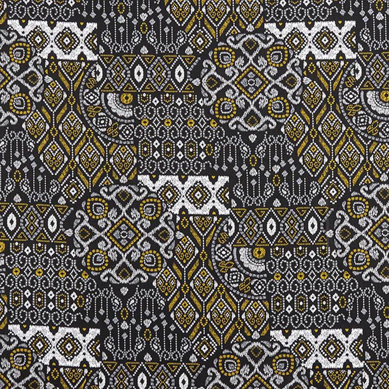 Tissu de décoration Semi-panama Ethnique moderne – noir,  image number 1