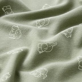 Jersey gaufré Bébés éléphants – greige, 
