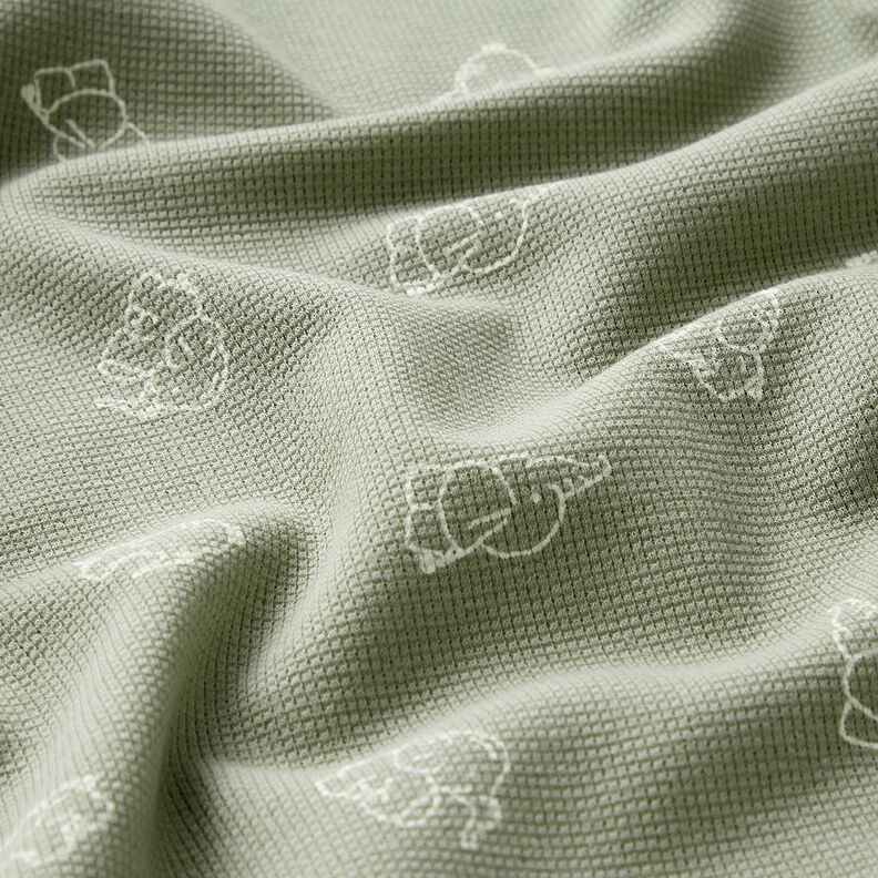 Jersey gaufré Bébés éléphants – greige, image number 2