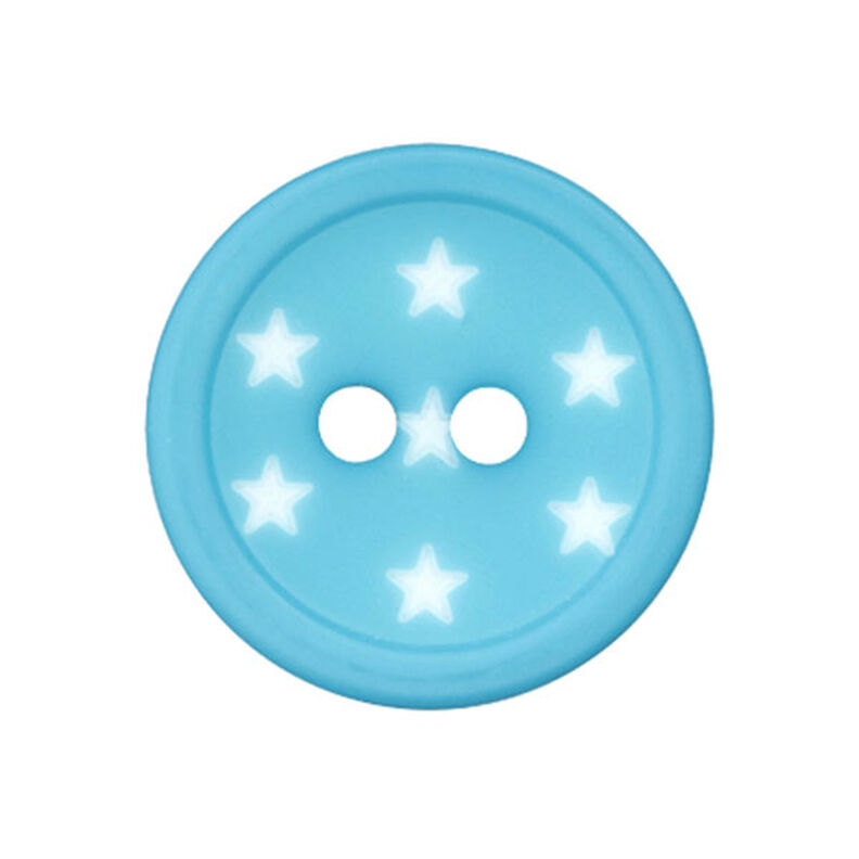 Bouton plastique Étoiles – turquoise,  image number 1