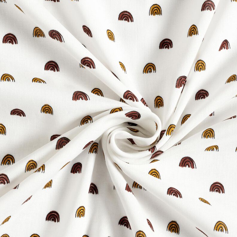Tissu gaze de coton petits arcs-en-ciel, lisses – ivoire/jaune curry, image number 4