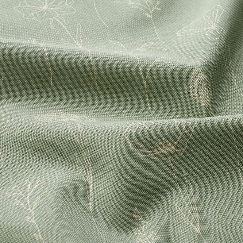 Tissu de décoration Semi-panama Fleurs délicates – roseau, image number 2