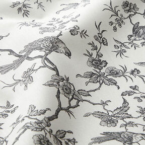 Tissu en coton Cretonne Oiseaux – gris schiste/écru, 