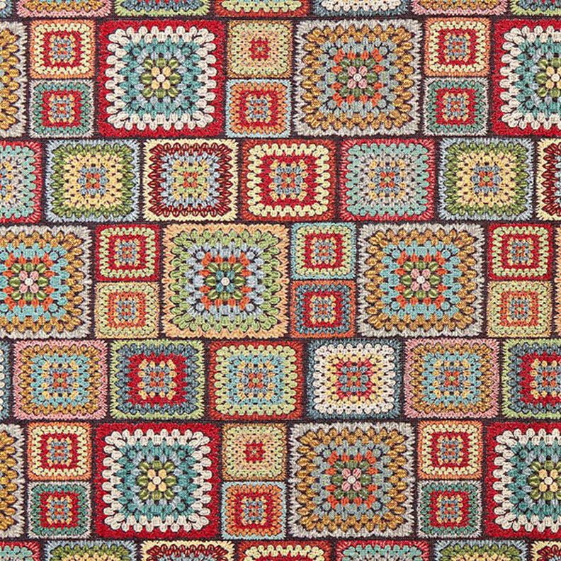 Tissu de décoration Gobelin Aspect crocheté – noir/rouge,  image number 1
