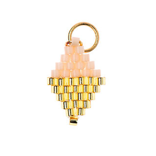 Pendentif Brick Stitch Losange [10 mm  x 15 mm] | Rico Design – rose/or, 