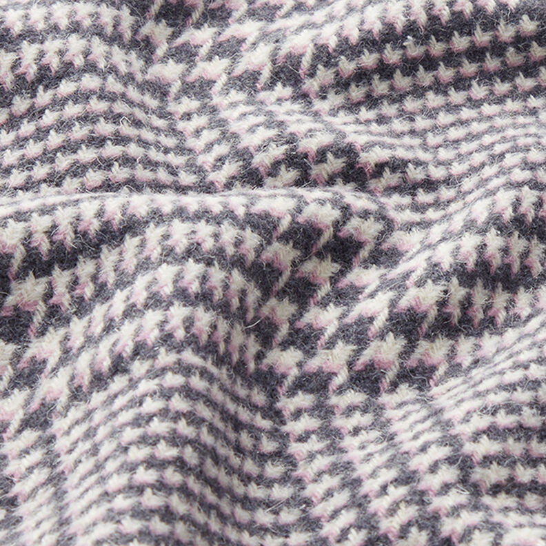 Tissu pour manteau Prince de Galles – anthracite/rose,  image number 2