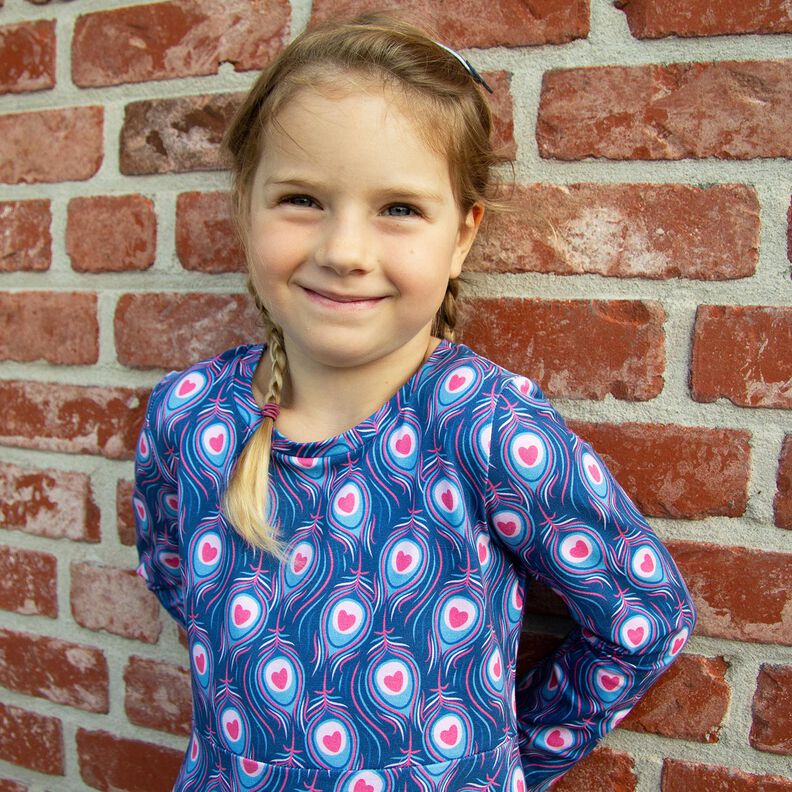 Jersey coton Pavo | Stoff&Liebe – bleu roi/rose intense,  image number 6