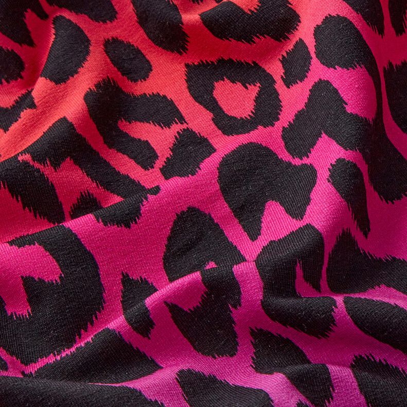 French Terry Sweat d’été Dégardé de couleurs léopard Impression numérique | by Poppy – pourpre/rouge,  image number 2