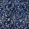Voile de viscose batik branches de feuilles – indigo/blanc,  thumbnail number 1