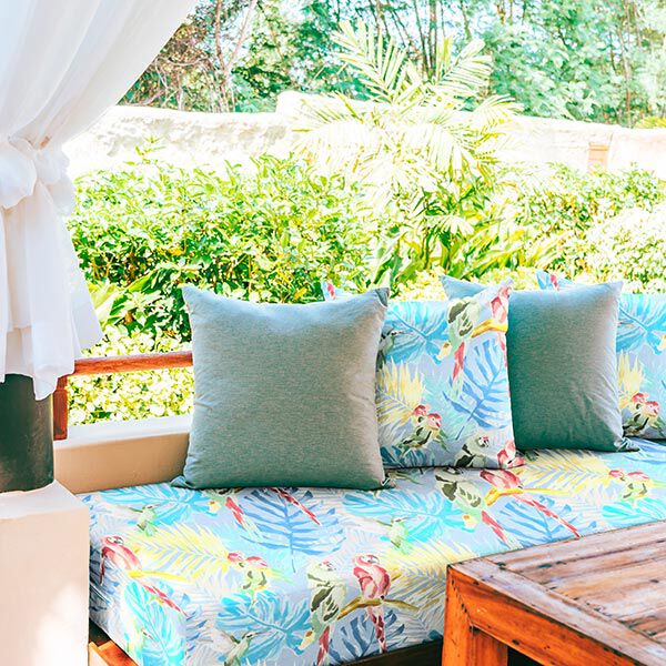 Tissu d’extérieur Canvas Oiseaux tropicaux – bleu clair/turquoise, image number 7