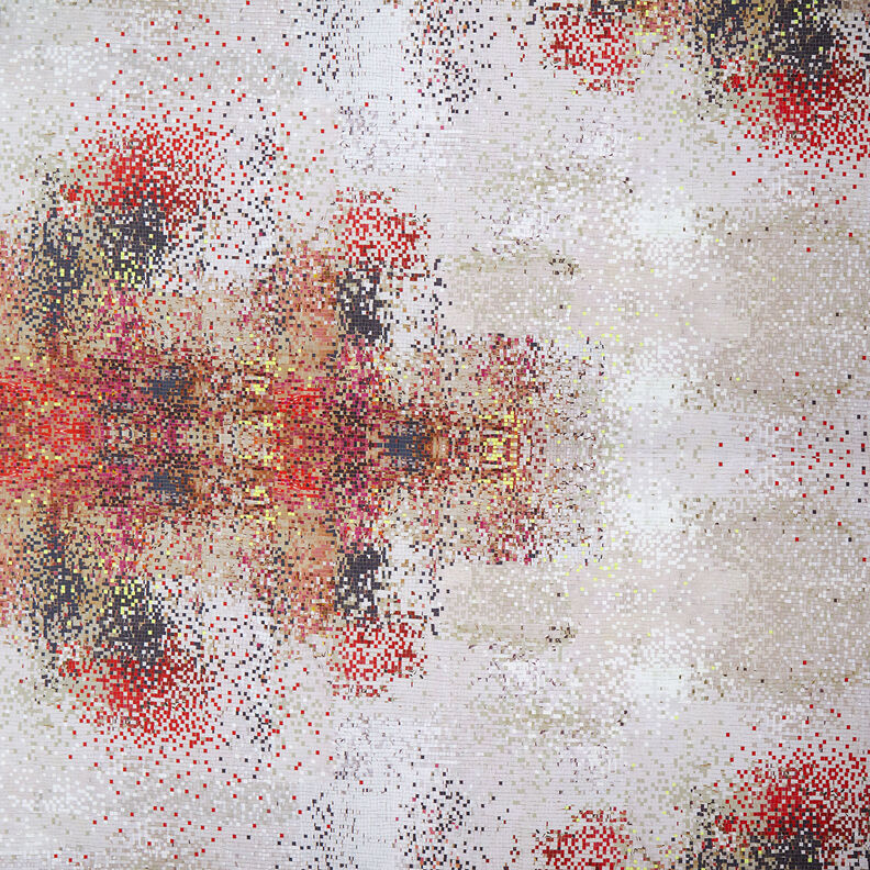GOTS Jersey coton Mosaïques éparpillées | TCC x LOOKS by Wolfgang Joop – rouge/beige foncé,  image number 1