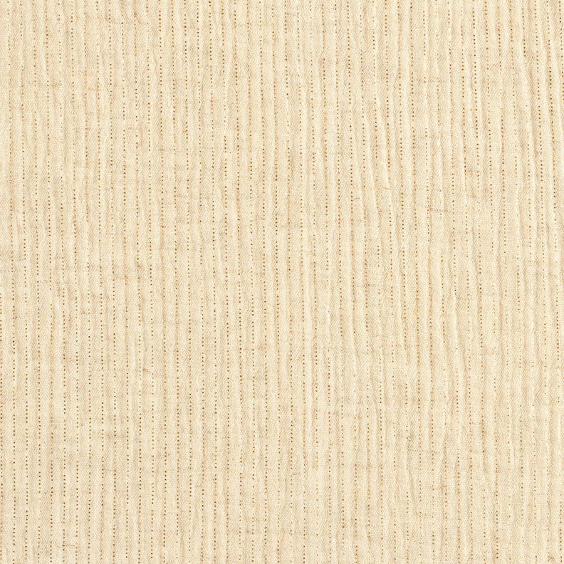 Tissu double gaze de coton Mélange lin Glitzerpunkte – crème, image number 1