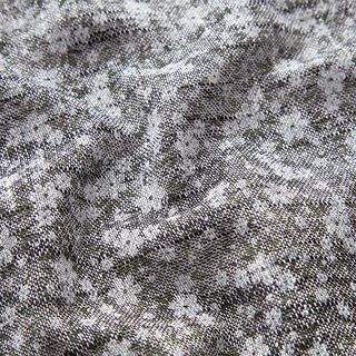 Mélange coton lin fleurs éparses – noir, 