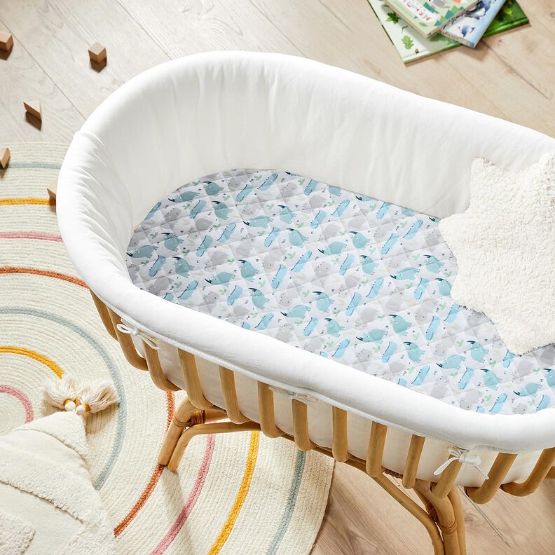 Tissu matelassé Hippopotame et rhinocéros – écru,  image number 5