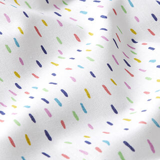 Popeline coton Traits multicolores – blanc, 