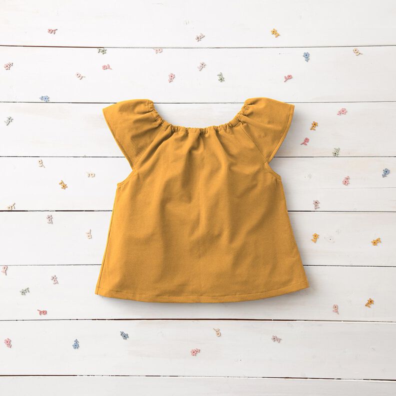 Jersey coton Medium uni – jaune curry,  image number 5