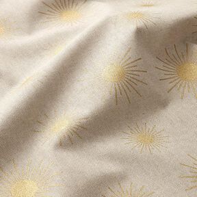 Tissu de décoration Semi-panama Soleils d’or – nature, 