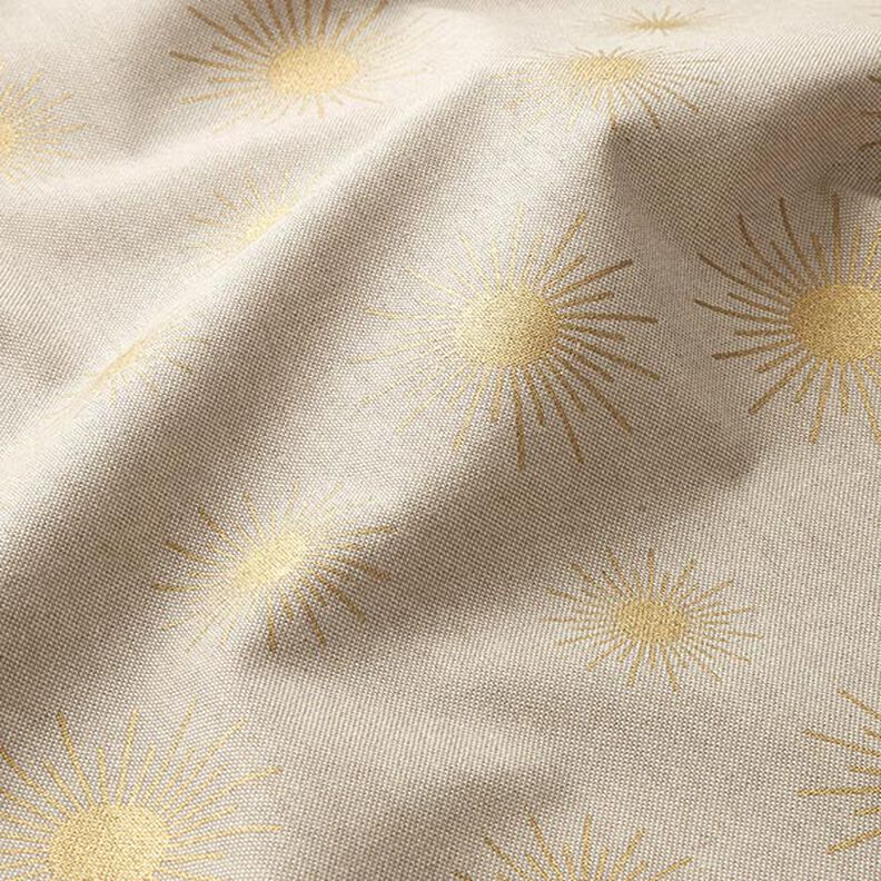 Tissu de décoration Semi-panama Soleils d’or – nature,  image number 2