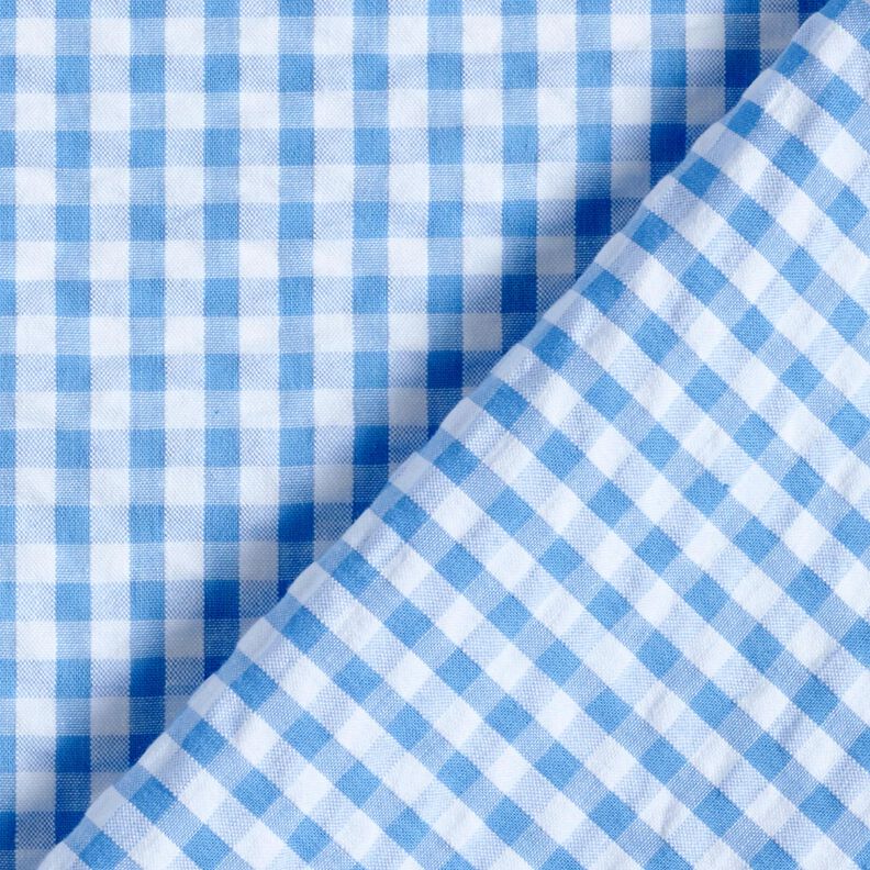 Seersucker Coton carreaux tissés – bleu/blanc, image number 4