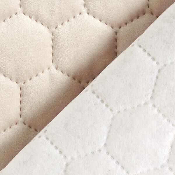 Tissu de revêtement velours matelassé nid d'abeille – sable,  image number 6